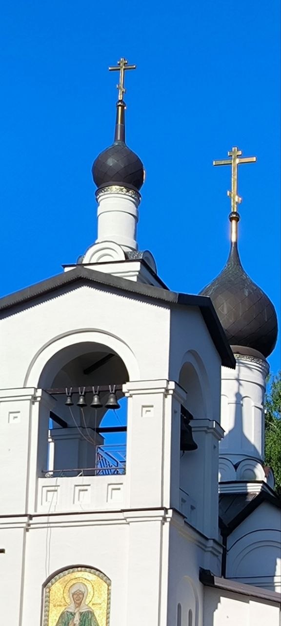 Купола и звонница крупным планом